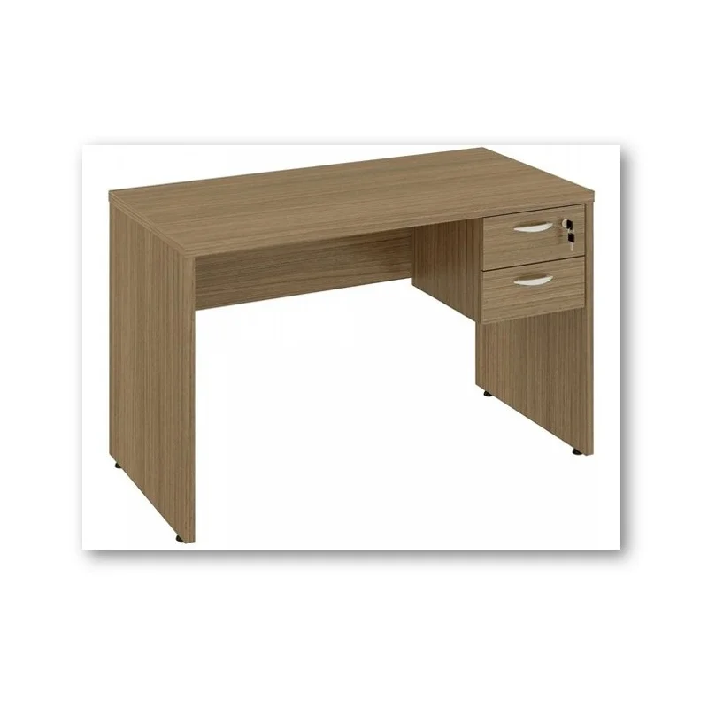 Mesa retangular pé painel com 2 gavetas
